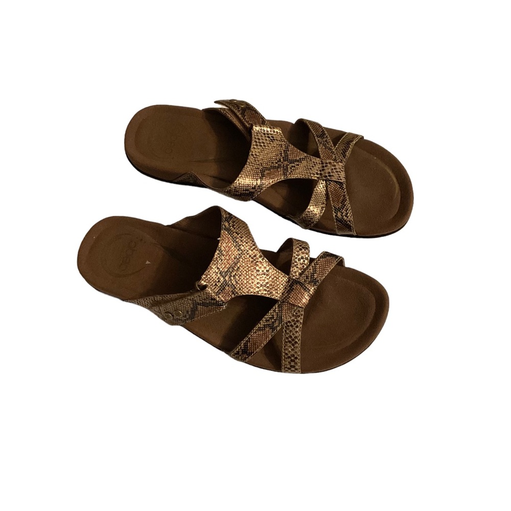 ABEO Women’s Leucadia Snake Print Slide Sandals. Sz 9